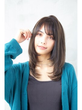 ケアリー 成増(Carelly) 大人かわいい前髪セシルカットココアブラウンフリンジウェーブ