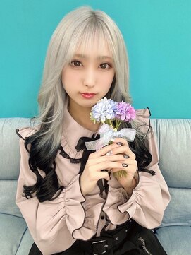 マーメイドヘアー(mermaid hair) ホワイトシルバー黒グラデ