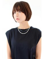 ヘアサロンガリカアオヤマ(hair salon Gallica aoyama)&nbsp;前髪ありフェイスレイヤーにまとまるぷつっとボブ