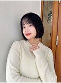 ナチュラルボブ×シースルーバング
