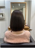 艶髪ストレート×ボブ×オリーブベージュ×髪質改善【広島】