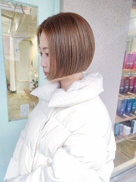 スーハ 恵比寿(SUUHA) ミニボブタッセルボブ／ブリーチハイトーンベージュカラー