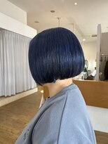 シャンプーボーイ 佐賀(SHAMPOO BOY)&nbsp;ボブ/ブリーチ/オンカラー/ブルー　　　【ハイトーンカラー】