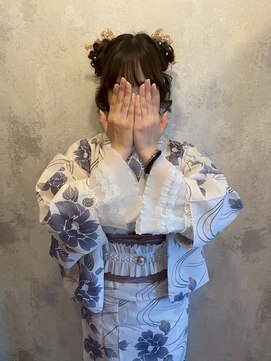 ヘアアレンジメント ボガスティーズ 溝の口店(Hair arrangement Vogusty's) ツイン団子/浴衣/多摩川花火/イベント