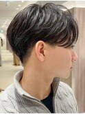 ニュアンスパーマ/センターパート/韓国マッシュ/ダークアッシュ