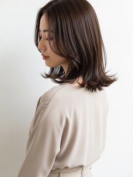 フェイスレイヤー30代40代50代外ハネロングボブ髪質改善艶髪