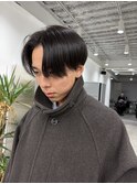 メンズストレート/センターパート