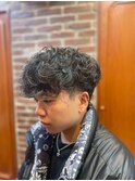 上野/刈り上げセンターパート/波巻きツイストスパイラル