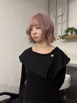 ヘアー バトン(hair vaton)&nbsp;ホワイトピンク×ボブ