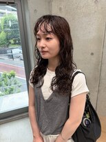 エウペ 渋谷(WEUPE)&nbsp;斜めバング/グレージュカラー/デザインカラー/シルキーベージュ