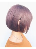 ピンク×ミニボブ