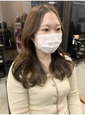 流れる前髪！くびれヘア×ミントベージュ　《佐藤》