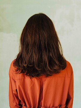 エクファ ヘア リゾート 大津 瀬田店(ex-fa hair resort) 黒髪グレージュレイヤーロング前髪パーマ