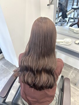 ペレ 栄店(PELE) デザインカラー/レイヤーカット/ウェットヘア/オリーブベージュ