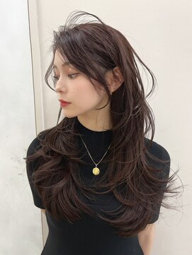 ジーナ 高槻(Zina) 髪質改善＊アッシュブラックセンターパート＊美髪【Zina 高槻】