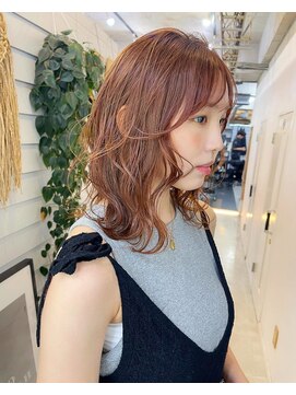 エイム(AiM) ブリーチ無しダブルカラー/オレンジブラウン/レイヤーカット