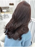 20代30代ロングブラウンピンクラベンダーダブルカラー