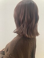 モルニ(MORNI)&nbsp;髪質改善トリートメント_マロンベージュ Aラインボブ かきあげ