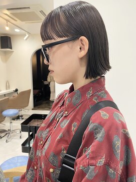 エフ ヘアーアンドリラクゼーション(F. hair & relaxation) 【F.】中崎町20代30代ワイドバングぱっつんボブ