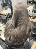 韓国風くびれヘアフェイスレイヤーグレージュ後毛ミルクティー