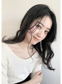 うる艶黒髪ミディ / センターバング / シースルー / 群馬太田