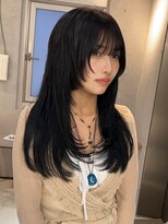 サンド 鹿児島中央(sand)&nbsp;黒髪/グレーベージュ/レイヤーロング/前髪パーマ[鹿児島駅]