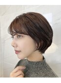 大人可愛いひし形ショートボブ