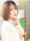 ツヤ髪シルキーベージュ切りっぱなしボブディc4大宮20代30代40代