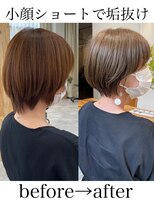 ヨリ トウキョウ(yori Tokyo)&nbsp;前髪あり小顔つや髪顔まわり簡単スタイリングショートボブヘア