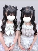 【双子ヘア】立体りぼん×ハーフツイン