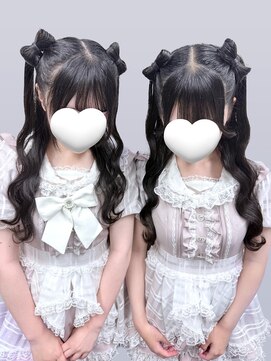 アールエーサロン モノクロ 虎ノ門(RA SALON モノクロ) 【双子ヘア】立体りぼん×ハーフツイン