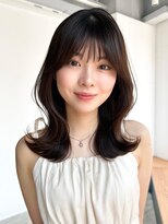 アルバム 新宿(ALBUM SHINJUKU)&nbsp;ココアベージュ前髪カット小顔顔周りレイヤー韓国ヘア_F40975