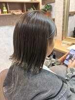 モニカ 天王町店(Monica) 外ハネミディアムボブ × ナチュラルグレージュ