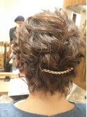 結婚式参列ヘア＊ショート＊編み込みアップ風アレンジ