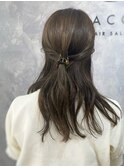手抜きアレンジ、ヘアクリップアレンジ