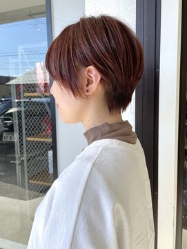 ナンバー(number+) 20代30代40代小顔ハンサムショートピンクオレンジ