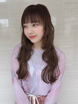 オーロ(ORO) 前髪ありネビージュこなれミディアムくびれヘア