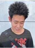 メンズサロン メンズカット スパイキーショート 短髪メンズ 眉毛
