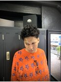 スパイキーショート×ツイストパーマ×メンズ
