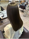 髪質改善カラー　ダークカーキアッシュ