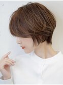 小顔ニュアンス大人ショート/くすみベージュ◎20代~50代