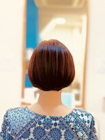 ヘアー グリーン(hair green) オレンジカラー白髪染めミニボブショート