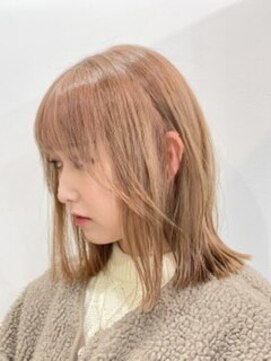 サクラ オモテサンドウ(SAKURA) ミルクティーベージュ/結べるボブ/ケアブリーチありダブルカラー