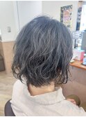 大人の白髪ぼかしウェーブ