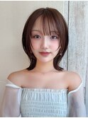顔まわりレイヤーカットが大人気！ダークブラウンカラー
