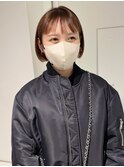 mini bob切りっぱなしボブエアリーロング美髪ピンクブラウン
