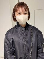 エッセンス(THE ESSENCE)&nbsp;mini bob切りっぱなしボブエアリーロング美髪ピンクブラウン