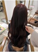 大人かわいい艶感チェリーレッドカラー