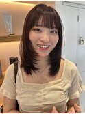 ミディアムレイヤー 顔周りレイヤー ボルドー