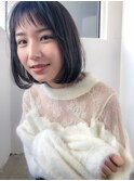 小顔カット_毛先パーマ_ことりベージュ_黒髪ウォーターフォール